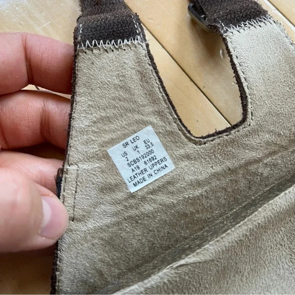 Stride Rite Leo Suede Leather Slide Sandals Adjustable Straps Kids Size 2 - Picture 9 of 9